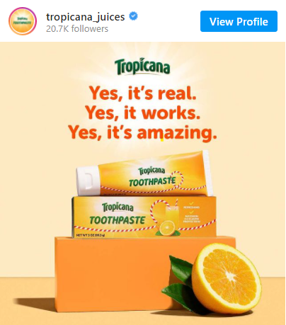 tropicana toothpaste