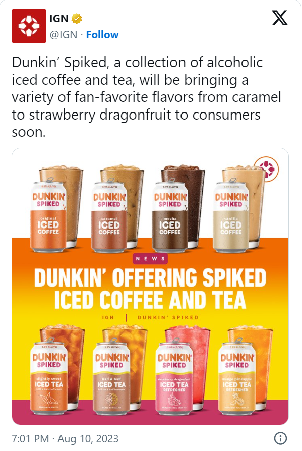 Dunkin Is About To Introduce Spiked Coffees 1063 The Fox 1597