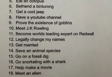 A 13-Year-Old’s Bucket List